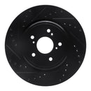 R1 15-20 Acura TLX Front & Rear Drilled & Slotted Black Brake Rotor Set