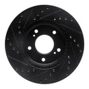 R1 91-96 Acura NSX Front Right Drilled & Slotted Black Brake Rotor
