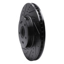 R1 18-23 Genesis G70 Front Left Drilled & Slotted Black Brake Rotor