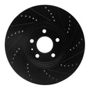 R1 08-12 Audi Q5 (Mexico) Front Left Drilled & Slotted Black Brake Rotor