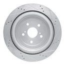 R1 16-22 Lexus RX350L Rear Drilled & Slotted Silver Brake Rotor Set