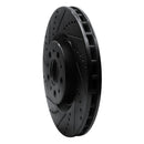 R1 04-07 Volvo S60 Front Left Drilled & Slotted Black Brake Rotor