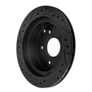 R1 84-87 Chevrolet Corvette Rear Right Drilled & Slotted Black Brake Rotor
