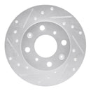 R1 84-87 Honda Civic Hatchback Front Left Drilled & Slotted Silver Brake Rotor