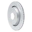R1 2008-2011 Saab 9-3 Rear Right Drilled & Slotted Silver Brake Rotor
