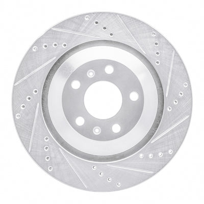 R1 04-18 Audi A8 Rear Right Drilled & Slotted Silver Brake Rotor