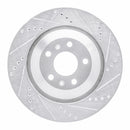 R1 04-18 Audi A8 Rear Right Drilled & Slotted Silver Brake Rotor