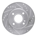 R1 11-19 Ford Fiesta Front Drilled & Slotted Silver Brake Rotor Set