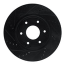 R1 05-07 Infiniti QX56 Front Left Drilled & Slotted Black Brake Rotor