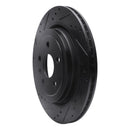 R1 08-14 Cadillac CTS Rear Left Drilled & Slotted Black Brake Rotor