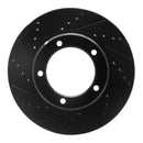R1 98-07 Lexus LX470 Front Left Drilled & Slotted Black Brake Rotor