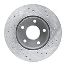 R1 99-04 Jeep Grand Cherokee Front Left Drilled & Slotted Silver Brake Rotor