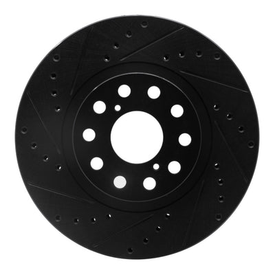 R1 93-98 Toyota Supra Front Left Drilled & Slotted Black Brake Rotor
