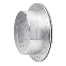 R1 98-07 Lexus LX470 Rear Right Drilled & Slotted Silver Brake Rotor
