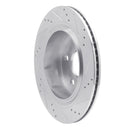 R1 02-24 Chrysler ASPEN Rear Left Drilled & Slotted Silver Brake Rotor
