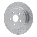 R1 88-95 Chrysler Daytona Rear Left Drilled & Slotted Silver Brake Rotor