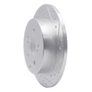 R1 12-20 Toyota Prius V Rear Right Drilled & Slotted Silver Brake Rotor