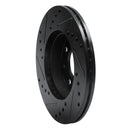 R1 86-91 Acura Integra Front Right Drilled & Slotted Black Brake Rotor