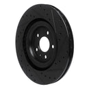 R1 2017-2025 Audi Q8 e-Tron Sportback Rear Left Drilled & Slotted Black Brake Rotor