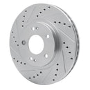 R1 01-06 Hyundai Santa Fe Front Left Drilled & Slotted Silver Brake Rotor