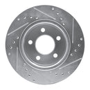 R1 93-98 Jeep Grand Cherokee Front & Rear Drilled & Slotted Silver Brake Rotor Set