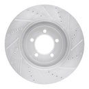 R1 03-05 Lincoln AVIATOR Front Left Drilled & Slotted Silver Brake Rotor