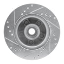 R1 79-91 Ford LTD Crown Victoria Front Right Drilled & Slotted Silver Brake Rotor