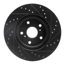 R1 86-92 Toyota Supra Front Left Drilled & Slotted Black Brake Rotor