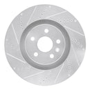 R1 09-15 Cadillac CTS Front & Rear Drilled & Slotted Silver Brake Rotor Set