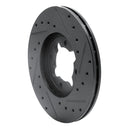 R1 82-85 Toyota Celica Front Left Drilled & Slotted Black Brake Rotor