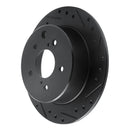 R1 90-96 Infiniti Q45 Rear Right Drilled & Slotted Black Brake Rotor