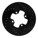 R1 79-83 Nissan 280ZX Front Right Drilled & Slotted Black Brake Rotor