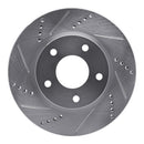 R1 07-17 Dodge CALIBER Front Left Drilled & Slotted Silver Brake Rotor
