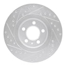 R1 92-95 Volkswagen Jetta Sedan Front Right Drilled & Slotted Silver Brake Rotor