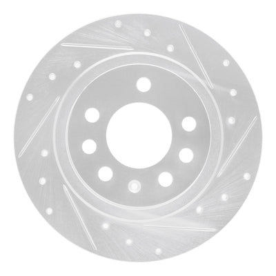 R1 06-10 Pontiac SOLSTICE Rear Right Drilled & Slotted Silver Brake Rotor