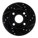 R1 90-93 Mazda Miata Front Right Drilled & Slotted Black Brake Rotor