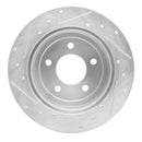R1 97-07 Chrysler Town & Country Rear Right Drilled & Slotted Silver Brake Rotor