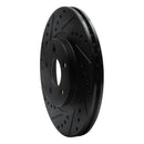 R1 01-10 Chrysler PT Cruiser Front Left Drilled & Slotted Black Brake Rotor