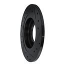 R1 82-86 Nissan SENTRA Front Left Drilled & Slotted Black Brake Rotor