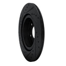 R1 19-24 Infiniti QX50 Rear Right Drilled & Slotted Black Brake Rotor