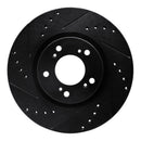 R1 00-09 Honda S2000 Front Drilled & Slotted Black Brake Rotor Set