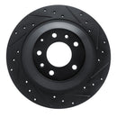 R1 06-07 Mazda 6 Rear Right Drilled & Slotted Black Brake Rotor