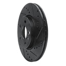 R1 14-21 Mini Cooper Clubman Front Right Drilled & Slotted Black Brake Rotor