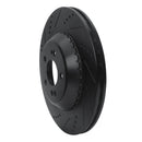R1 14-21 Mercedes-Benz Maybach S560 Rear Left Drilled & Slotted Black Brake Rotor