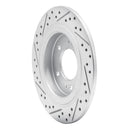 R1 13-26 Hyundai Kona Rear Right Drilled & Slotted Geo-Carbon Rotor