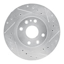 R1 99-03 Mazda Protege Front Right Drilled & Slotted Silver Brake Rotor
