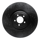 R1 10-24 Jaguar XF Front Left Drilled & Slotted Black Brake Rotor