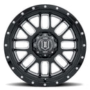 ICON Alpha 20x9 / 6x5.5 / 16mm / 5.625in BS Gloss Black Wheel w/ Milled Windows