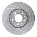 R1 95-04 Volvo S70 Front Left Drilled & Slotted Silver Brake Rotor