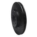 R1 01-06 BMW M3 Right Front Drilled & Slotted Black Brake Rotor